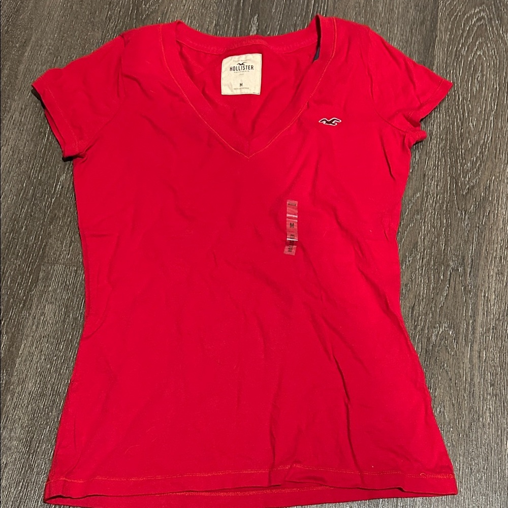 Hollister Women's Bright Red Short Sleeve Tee